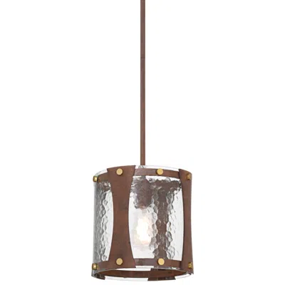 Franklin Iron Works Fable 10 1/4" Wide Rust Brown And Antique Brass Mini Pendant Light