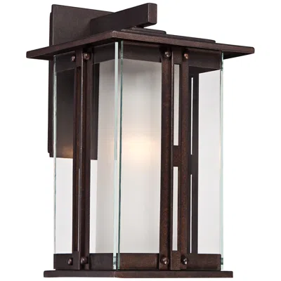 Franklin Iron Works Fallbrook 13" Glass And Bronze Outdoor Wall Light