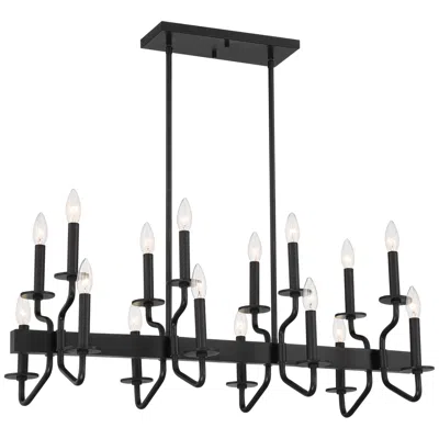 Franklin Iron Works Finnegan 36 1/4" Black 16-light Island Chandelier
