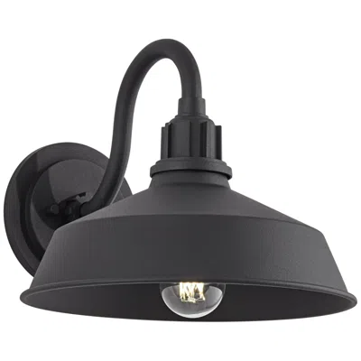 Franklin Iron Works Fiw Arnett 12 1/4" Wide Textured Black Outdoor Barn Wall Light