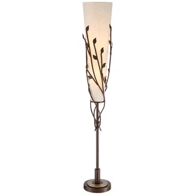 Franklin Iron Works Folia Bronze Organic Vine Uplight Floor Lamp W/ Smart Socket
