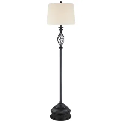 Franklin Iron Works Franklin Iron Annie 67 1/2" Bronze Scroll Floor Lamp With Black Riser