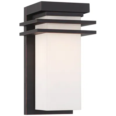 Franklin Iron Works Franklin Iron Bernadine 12" Black And Milk Glass Outdoor Wall Light