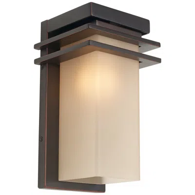 Franklin Iron Works Franklin Iron  Bernadine 12" Bronze And Amber Glass Outdoor Wall Light