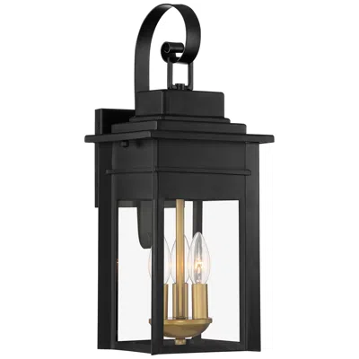 Franklin Iron Works Franklin Iron Bransford 19" Black-brass Outdoor Lantern Wall Light