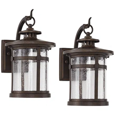 Franklin Iron Works Franklin Iron Callaway 11 1/2" Bronze Led Outdoor Lights Set Of 2