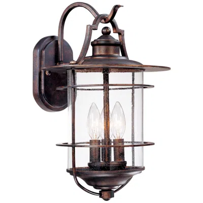 Franklin Iron Works Franklin Iron Casa Mirada 16 1/4" Bronze 3-light Outdoor Wall Light