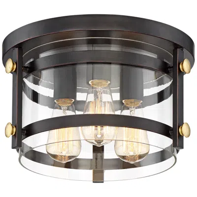 Franklin Iron Works Franklin Iron Eagleton 13 1/2" Oil-rubbed Bronze Led Ceiling Light