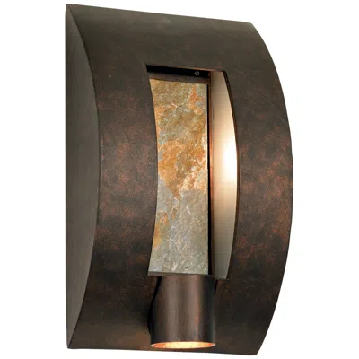 Franklin Iron Works Franklin Iron Framed Slate 16" Bronze And Stone Outdoor Wall Light