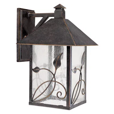 Franklin Iron Works Franklin Iron French Garden 15" Seeded Glass Bronze Outdoor Wall Light