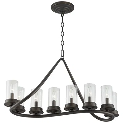 Franklin Iron Works Franklin Iron Heritage 29 3/4" Bronze Linear Kitchen Island Chandelier