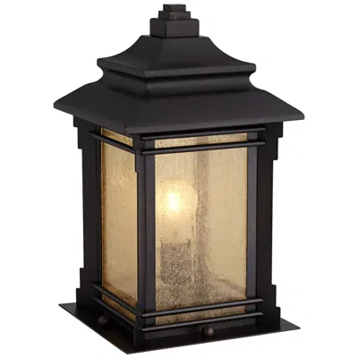 Franklin Iron Works Franklin Iron Hickory Point 16 1/2" Bronze Outdoor Pier Mount Light