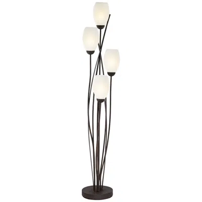 Franklin Iron Works Franklin Iron Jareth 73" High 4-light Tulip Floor Lamp With Usb Dimmer