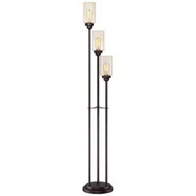 Franklin Iron Works Franklin Iron Libby 66" Bronze Seeded Glass 3-light Tree Floor Lamp