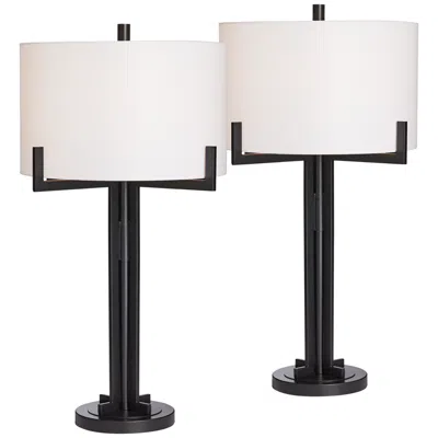 Franklin Iron Works Franklin Iron Madrid 31 1/2" Industrial Modern Table Lamps Set Of 2