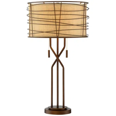 Franklin Iron Works Franklin Iron Marlowe 28 3/4" Woven Metal Table Lamp With Usb Dimmer
