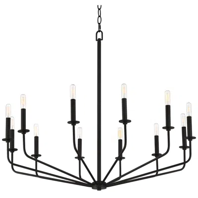Franklin Iron Works Franklin Iron Milanese 37 1/2" Black 12-light Candelabra Chandelier