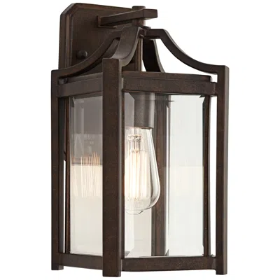 Franklin Iron Works Franklin Iron Rockford 12 1/2" High Bronze Outdoor Lantern Wall Light In Brown
