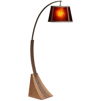 Franklin Iron Works Franklin Iron Work Oak River 66 1/2" Rust And Mica Arc Floor Lamp