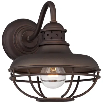 Franklin Iron Works Franklin Park 9" High Bronze Metal Cage Outdoor Wall Light