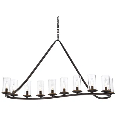 Franklin Iron Works Heritage 44" Bronze 10-light Island Chandelier