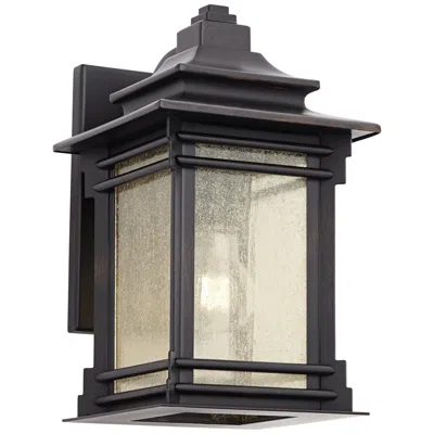Franklin Iron Works Hickory Point 12" Walnut Bronze Outdoor Wall Light