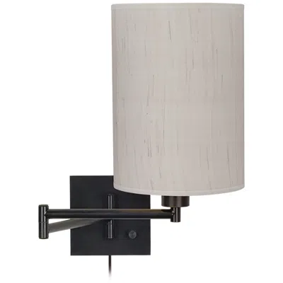 Franklin Iron Works Ivory And Espresso Swing Arm Plug-in Wall Light