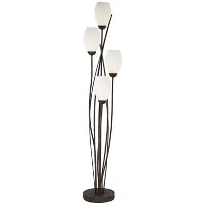 Franklin Iron Works Jareth 73" High Black And White 4-light Floor Lamp