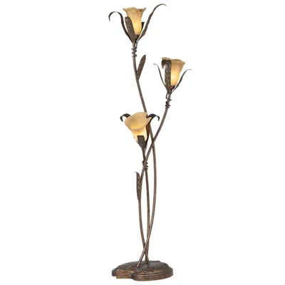 Franklin Iron Works Lilies 68 1/4" Rustic Bronze And Gold Floor Lamp