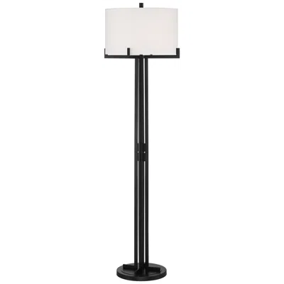 Franklin Iron Works Madrid 64" Matte Black Modern Floor Lamp