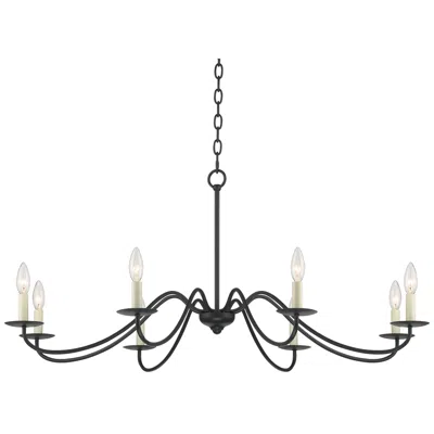 Franklin Iron Works Marinec 42" Black 8-light Candelabra Chandelier