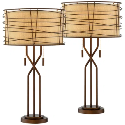 Franklin Iron Works Marlowe 28 3/4" Rustic Modern Lamps Set Of 2
