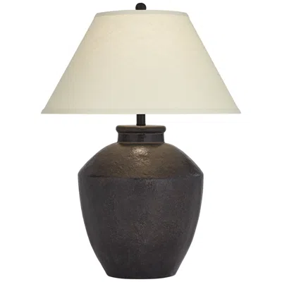 Franklin Iron Works Massa 29 1/2" Black Terracotta Jar Table Lamp