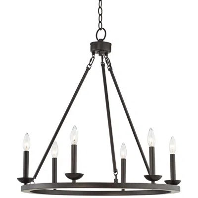 Franklin Iron Works Myland 27" Bronze Metal 6-light Ring Chandelier