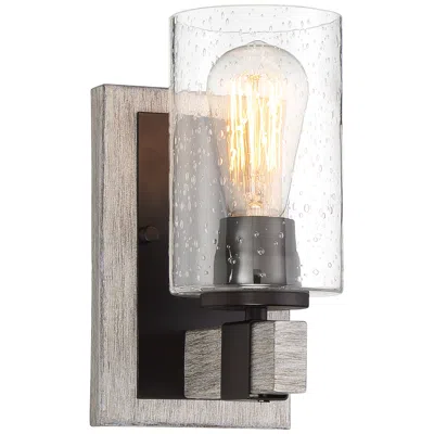 Franklin Iron Works Poetry 9" High Bronze-gray Wall Sconce