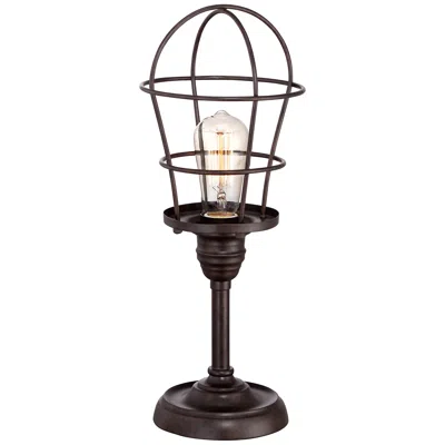 Franklin Iron Works Prevost 17 1/4" High Industrial Wire Cage Accent Lamp