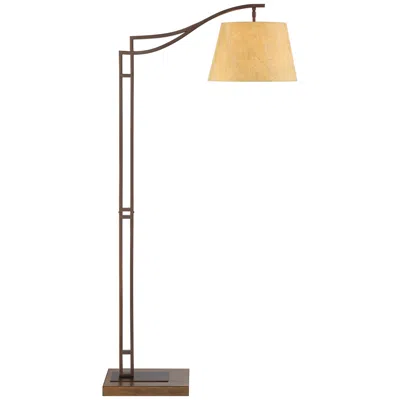 Franklin Iron Works Rossy 60" Bronze Downbridge Arc Floor Lamp In Multi