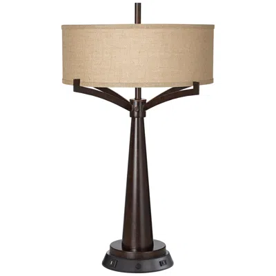 Franklin Iron Works Tremont 31 1/2" Bronze Lamp With Workstation Base