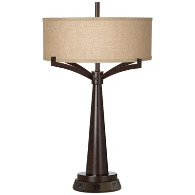Franklin Iron Works Tremont Bronze Iron Table Lamp With Workstation Base