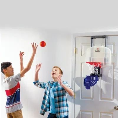 Franklin Sports 2 Piece Shoot Again Basketball Set In Blue;white