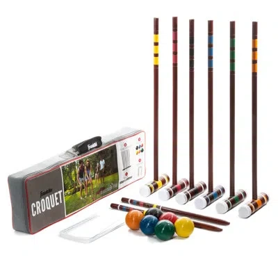 Franklin Sports 6 Player Family Croquet Set With Carrying Case In Yellow