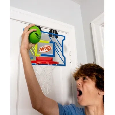 Franklin Sports Nerfoop Elite Basketball Hoop Set - Over The Door Mini Hoop Set With Nerf Foam Basketball - Perfect  In Black