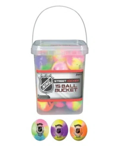 Franklin Sports Nhl Extreme Color Street Hockey Ball Bucket In Multi