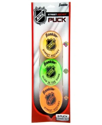 Franklin Sports Nhl Street Hockey Puck Combo 3-pack In Multi
