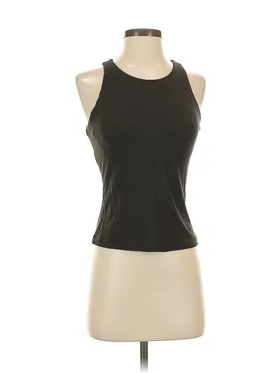 Pre-owned Frankly Apparel Tank Top Black Solid Pattern Crew Neck Tops