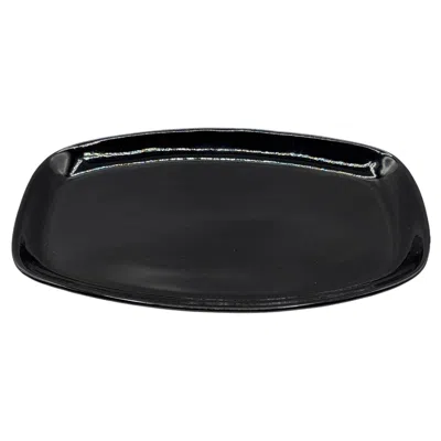 Pre-owned Frankoma Pottery Mid-century Black Earthenware 505 Art Pottery Platter By Frankoma