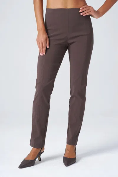 Franne Golde All Season Tapered Trouser In Bark In Gray