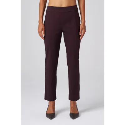 Franne Golde Greenwich Stretch Sculpting Ankle Pant In Burgundy