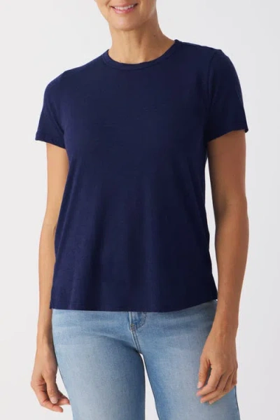 Franne Golde Icon Slub Jersey Crew Neck T-shirt In Blue