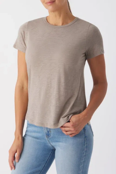 Franne Golde Icon Slub Jersey Crew Neck T-shirt In Yellow